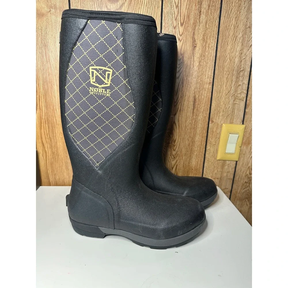 Noble Outfitters Muds High Women's Black Waterproof Rubber Riding Boots - Picture 1 of 7